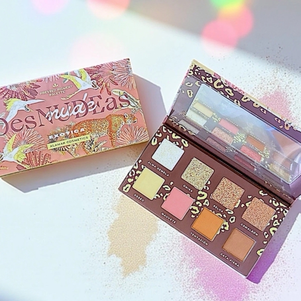 Alamar Cosmetics DesNUDEas Exotica Eyeshadow Palette 9 Shades Pigment NIB 8G
